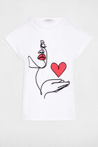 T-shirt with message ivory women