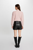 Long-sleeved jumper with buttons light pink women