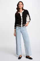 Cardigan round neck black women