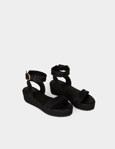 Sandals with wedge heels black ladies'