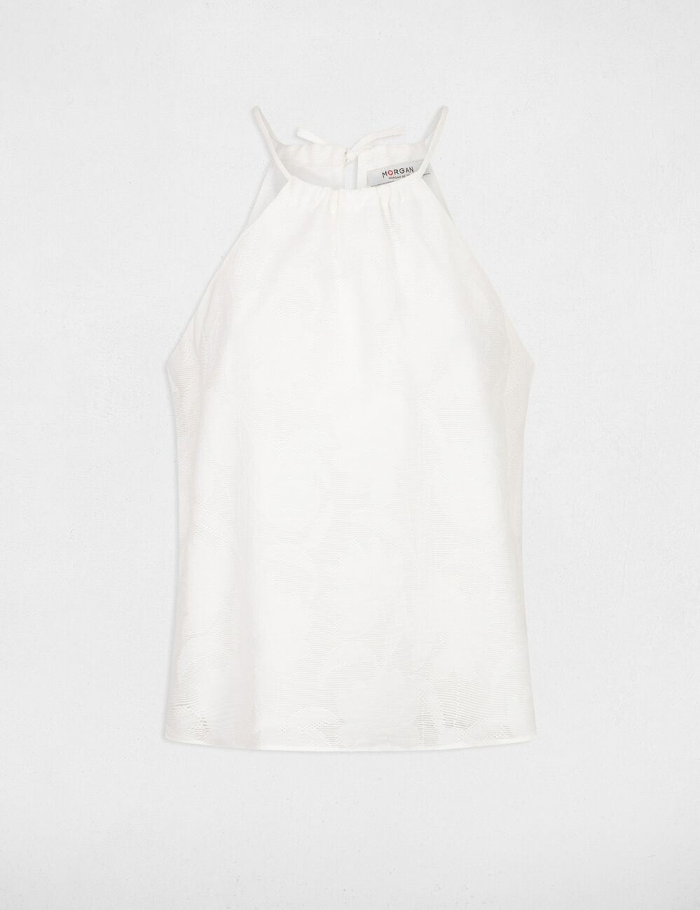Top with halter neck ecru women