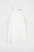 Top with halter neck ecru women