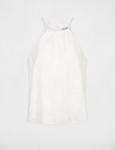 Top with halter neck ecru women