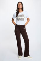 Bootcut trousers dark brown women