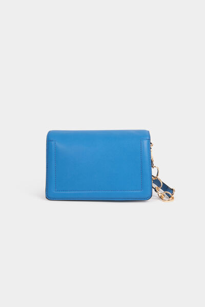 Clutch bag with chain strap blue ladies'