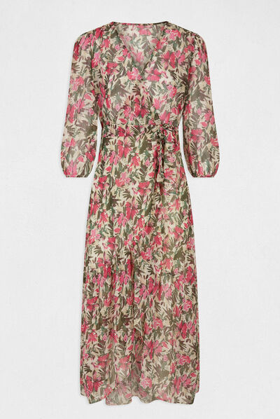 Midi wrap dress with floral print multico ladies'