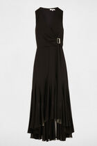 Loose straight midi dress black women