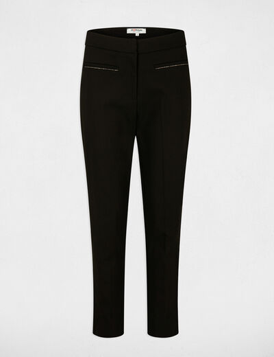 Cropped fitted city trousers black ladies'