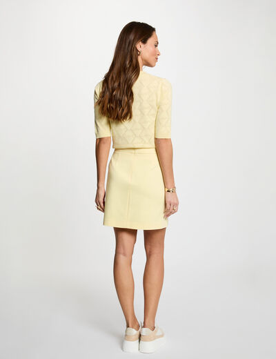 Mini skirt with buttons light yellow women