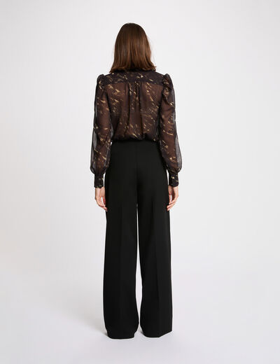 voile shirt with puff sleeves multicolor women Voile shirt with puff sleeves multicolor women