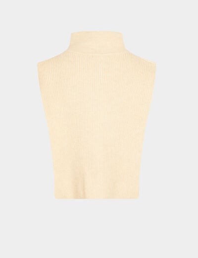 Zip-up poncho ivory women