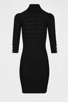 Fitted jumper dress with turtleneck black women