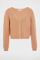 Cardigan with V-neck camel women