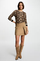 Mini skirt with side pockets beige women