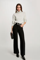 Jumper turtleneck with buttons light grey women