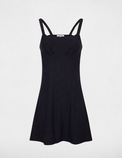 Waisted mini embroidered dress navy ladies'
