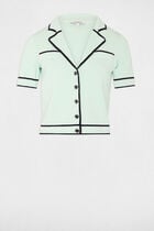 Gilet manches courtes vert clair femme