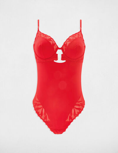 Brazilian briefs bodysuit red women