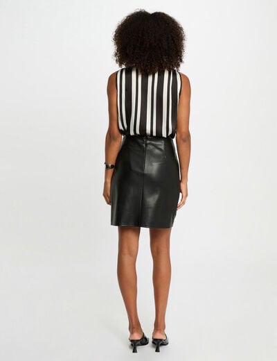 Faux leather mini skirt black women