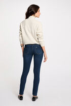 Long-sleeved jumper with buttons ivory women