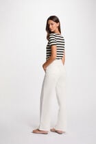 T-shirt manches courtes rayé blanc femme
