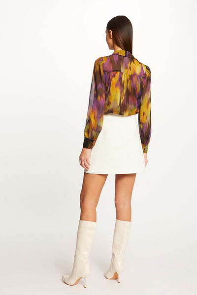 Straight skirt with side pockets ecru ladies'