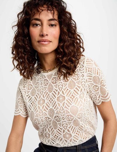 Short-sleeved t-shirt ivory women