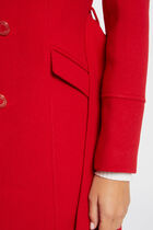 Belted long coat red women