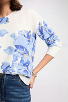 Floral print sweater sky blue women