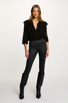 buttoned voile t shirt black women Buttoned voile t-shirt black women