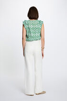 Sleeveless V-neck top multicolor women