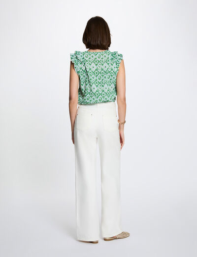 V-neck short-sleeve top multicolor women