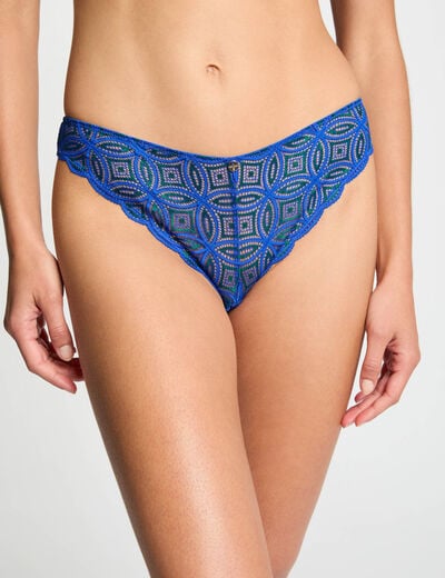 Lace briefs blue women