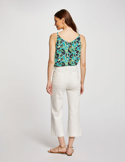 Printed top with thin straps multico ladies'