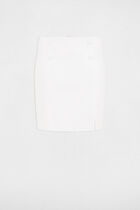 Mini skirt with buttons ivory women