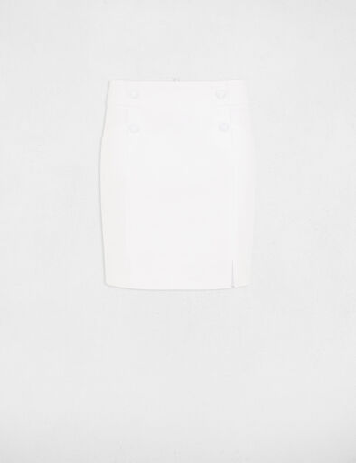 Mini skirt with buttons ivory women