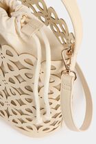 Cut-out bucket bag white women