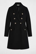 Fitted coat with tailored collar black women