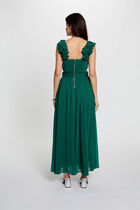 Maxi loose straight dress green women