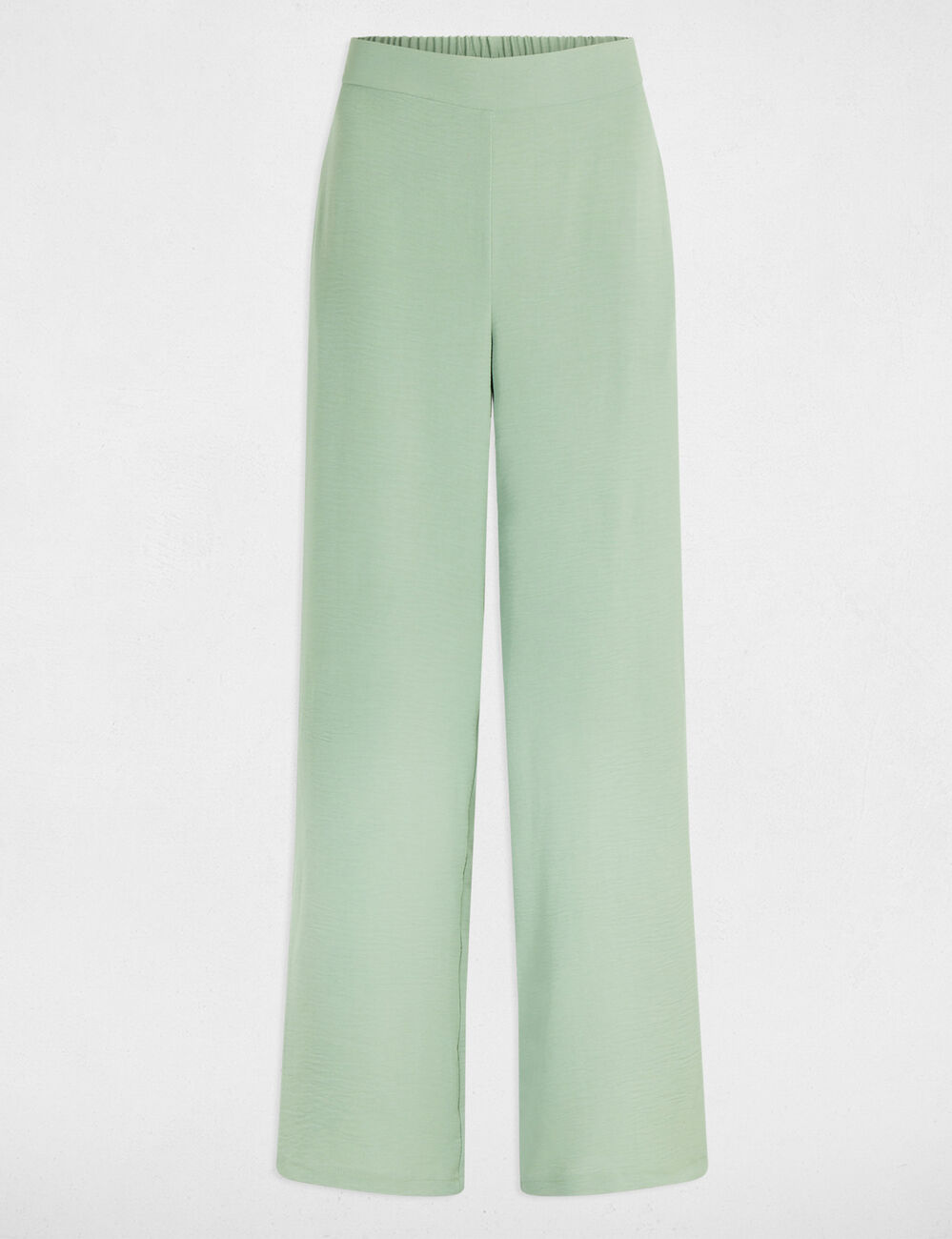 Loose wide leg trousers light green women