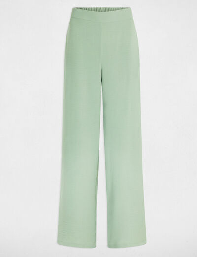 Loose wide leg trousers light green women