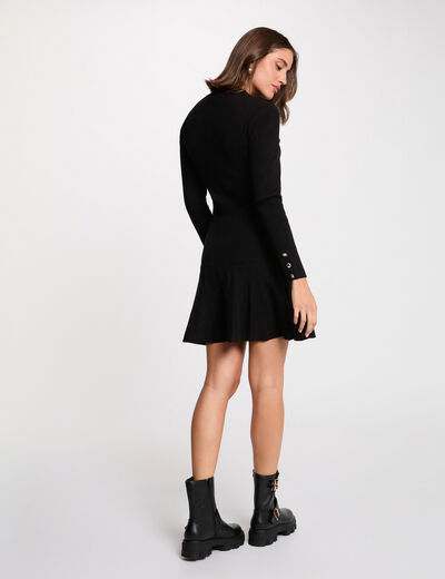 Short dress with round neck black women