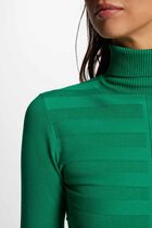Fitted high neck sweater light green women