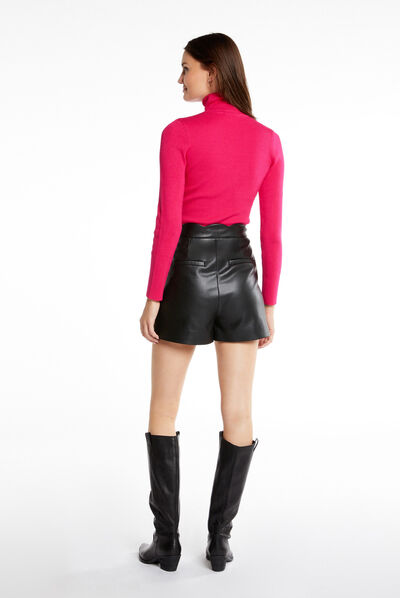 Long-sleeved jumper with turtleneck medium pink ladies'
