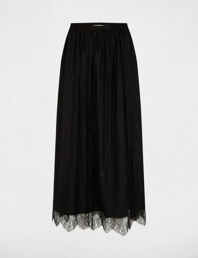 Long lace skirt black women