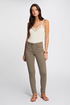 Slim standard-waisted trousers khaki green women