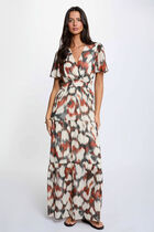 Long wrap dress multicolor women