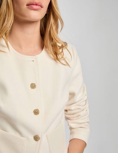 Sleeveless cropped jacket ivory women