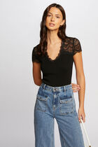 Lace short-sleeved jumper black women