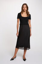 Long lace skirt black women